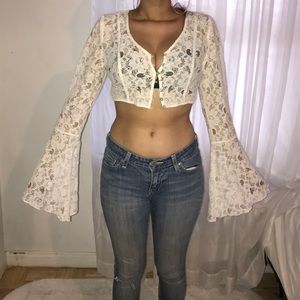 Lace Long Sleeve Crop